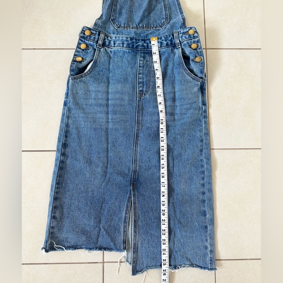 Asymmetric Overall Denim Dress | US XS - Picture 6 of 6